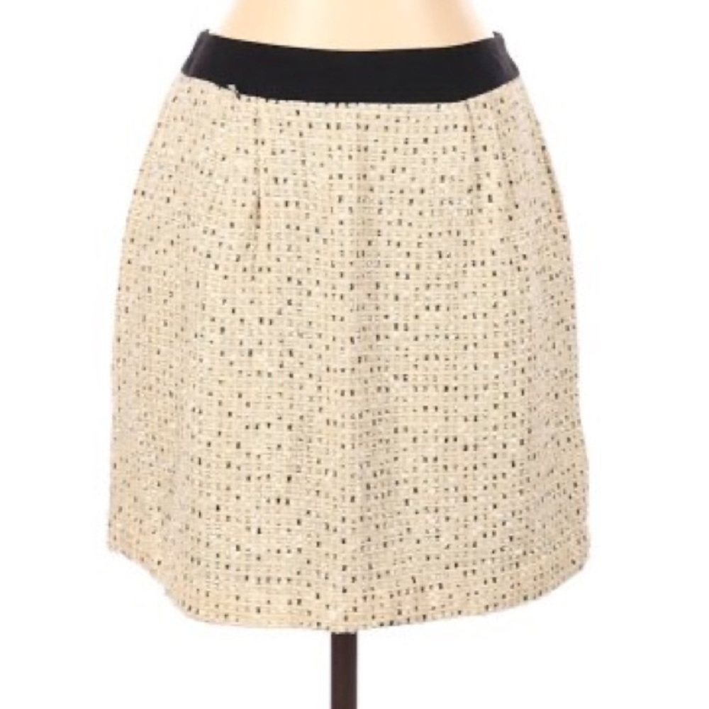 Leona by Lauren Leonard Cream Tweed Skirt Size 6